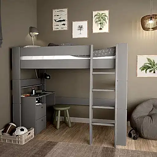 Folkestone Grey High Sleeper Bed - The Furniture Mega Store 