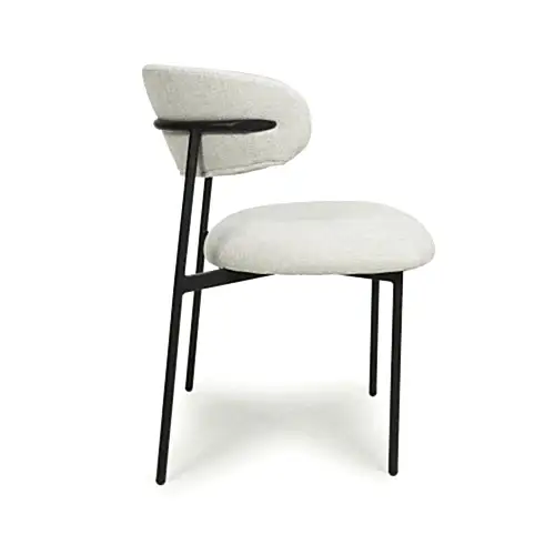 Muse Natural Linen Effect Dining Chairs - Sold In Pairs - The Furniture Mega Store 