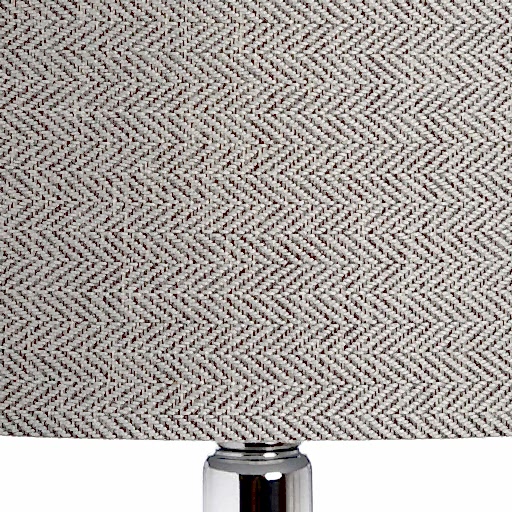 Verona Glass Table Lamp with Herringbone Grey Shade - The Furniture Mega Store 