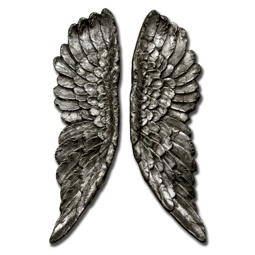 Medium Angel Wings Wall Art - Silver - The Furniture Mega Store 
