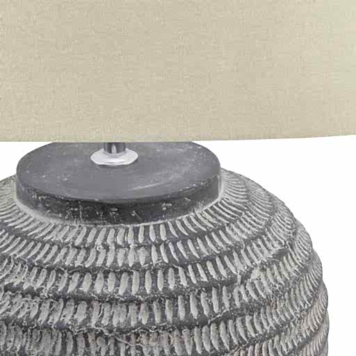 Amalfi Grey Stone Carved Lamp - The Furniture Mega Store 
