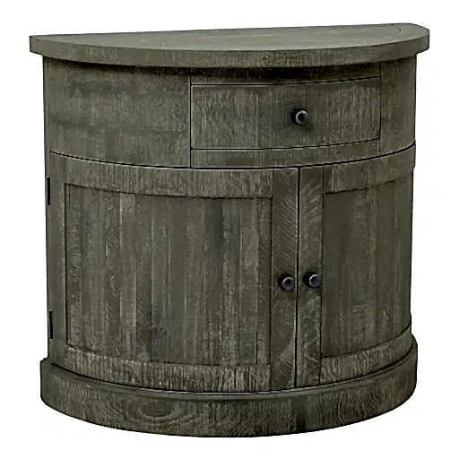 Saltaire Collection Half Moon 2 Door 1 Drawer Cupboard - The Furniture Mega Store 