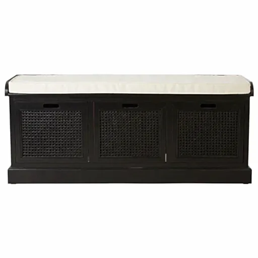 Heritage Black Storage Hall Bench Seat - The Furniture Mega Store 