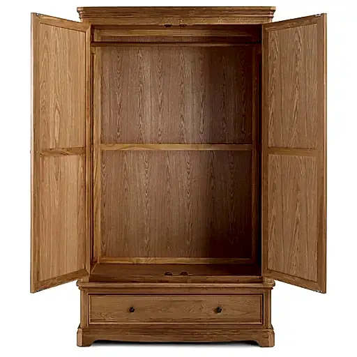 Cannes Natural Oak 2 Door Full Hanging Wardrobe - The Furniture Mega Store 