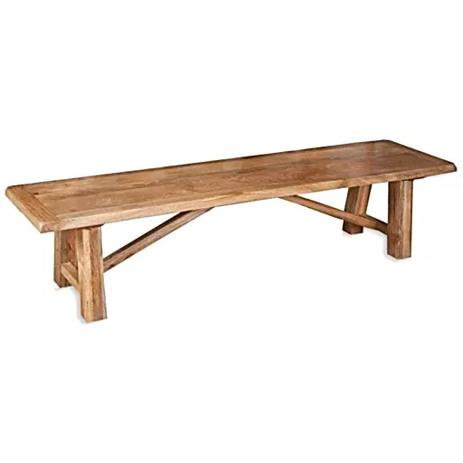 Bombay Mango Wood Dining Set with 5 Wooden Chairs and Bench - The Furniture Mega Store