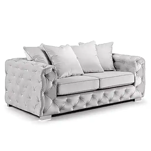 Alexa Plush Velvet Sofa & Armchair Collection - Pillow Or Classic Back - Choice Of Sizes & Colours - The Furniture Mega Store 