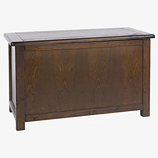 Boston Dark Wood Bedroom Ottoman Storage Box - The Furniture Mega Store