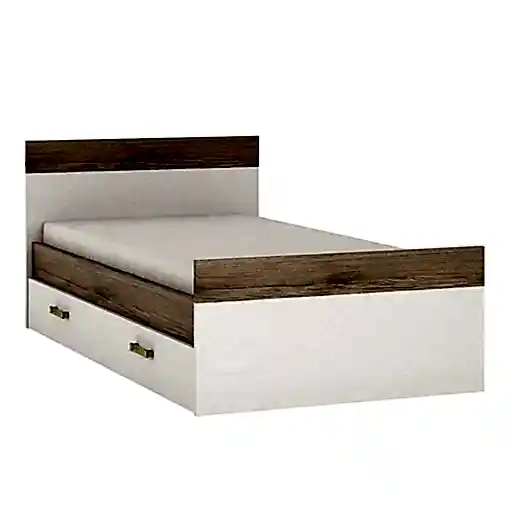 4KIDS Single Bed Including Under Drawer with Lemon Handles - The Furniture Mega Store