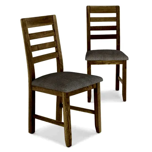 Bakerloo Victoria Linen Fabric & Oak Ladder Back Dining Chair (Sold In Pairs) - The Furniture Mega Store