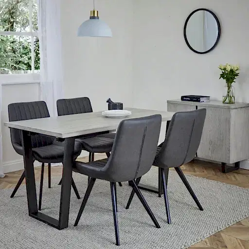 Dalston Grey Dining Chair (Sold in Pairs) - The Furniture Mega Store
