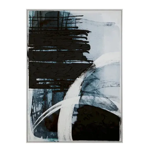 Astratto Abstract Blue & Black Wall Art - The Furniture Mega Store 