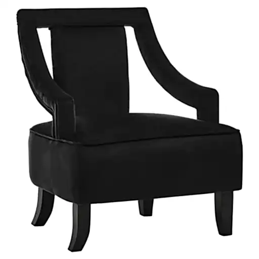 Faye Black Velvet Accent Chair - The Furniture Mega Store