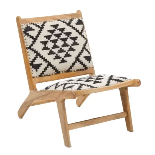 Berber Style Mango Wood Accent Chair - The Furniture Mega Store