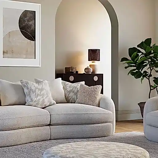 Portobello 360 Swivel Foostool - Choice Of Fabrics - The Furniture Mega Store