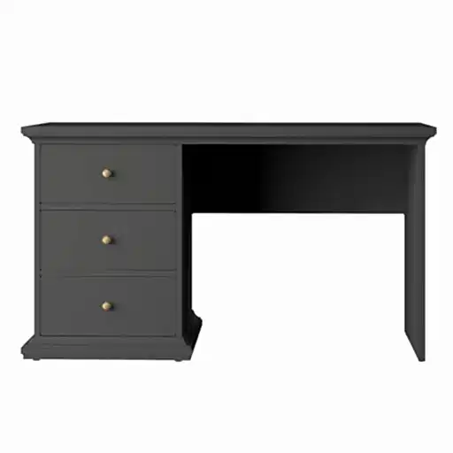 Parisian Grey 3 Drawer Desk - The Furniture Mega Store 