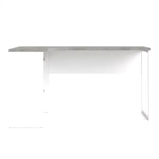 Corner Desk 2 Drawers in White and Grey - The Furniture Mega Store 