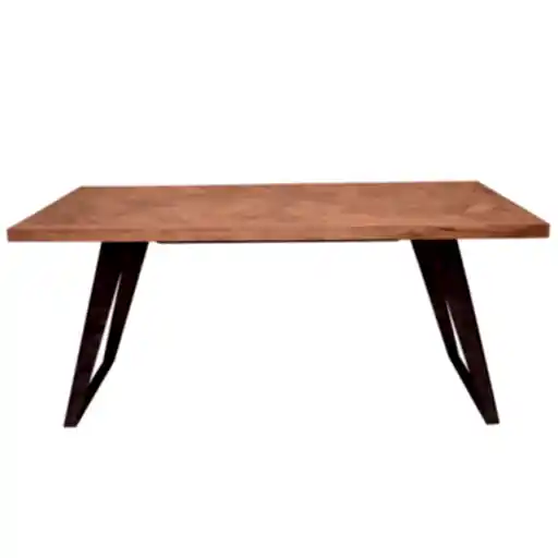 Akash Chevron Parquet Mango Wood Dining Table - 175cm - The Furniture Mega Store 
