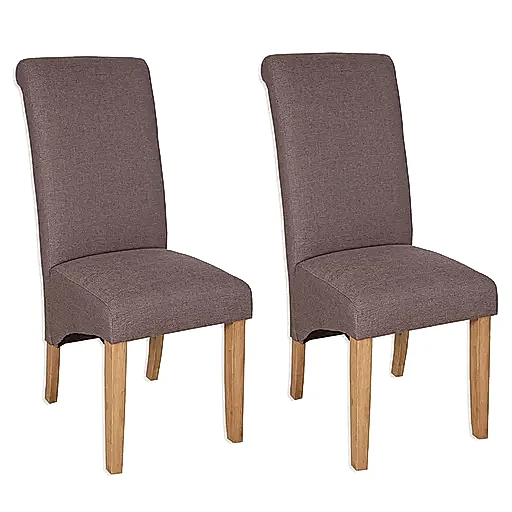 Coffee Fabric Dining Chair (Sold in Pairs) - The Furniture Mega Store