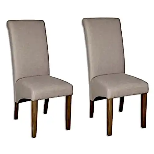Natural Fabric Dining Chair (Sold in Pairs) - The Furniture Mega Store