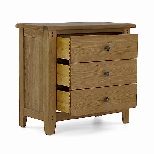 Barnham Oak 3 Drawer Chest Of Drawers - The Furniture Mega Store 