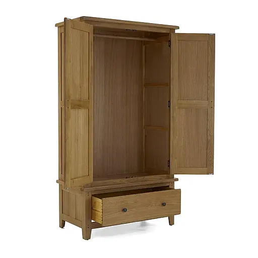 Barnham Oak Gents 2 Door Wardrobe - The Furniture Mega Store 