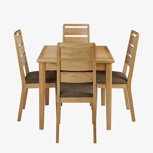 Bath Oak Flip Top Extending Dining Table & 4 Ladder Back Dining Chairs Set - The Furniture Mega Store