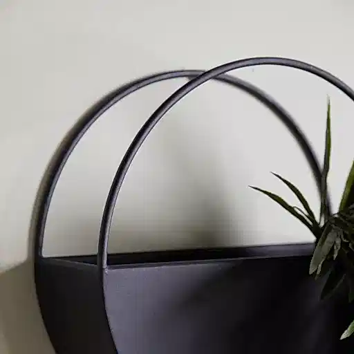 Black Circular Wall Planters (Set of 2) - The Furniture Mega Store 