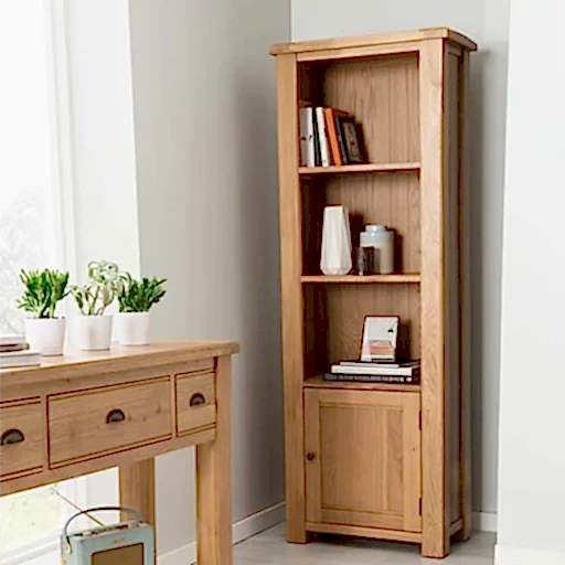 Breeze Oak Tall Bookcase - The Furniture Mega Store 