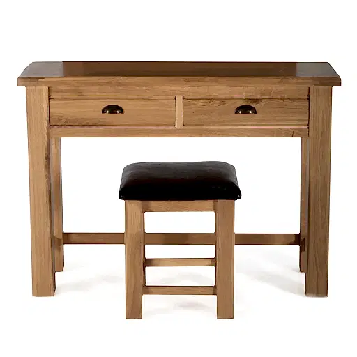 Breeze Oak Dressing Table & Stool Set - The Furniture Mega Store