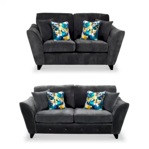 Canterbury 2 & 3 Seater Fabric Sofa Set - Choice Of Colours - The Furniture Mega Store