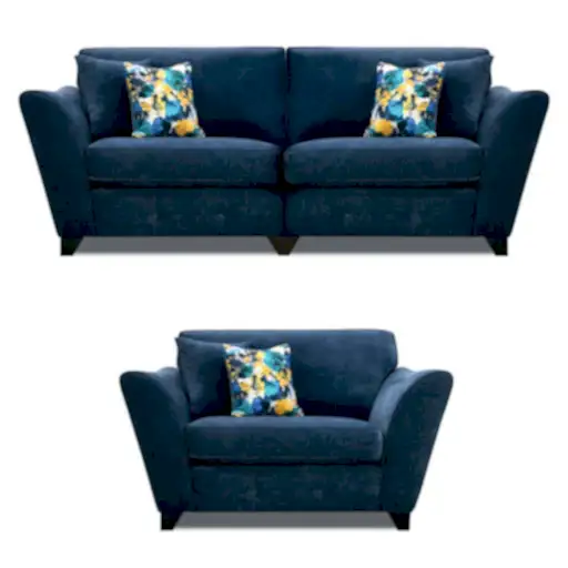 Canterbury Love Chair & 4 Seater Fabric Sofa Set - Choice Of Colours - The Furniture Mega Store