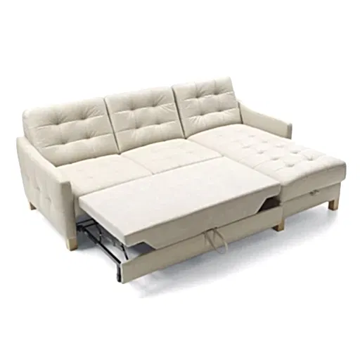 Malmo Leather Corner Chaise Sofa Bed With Storage - The Furniture Mega Store