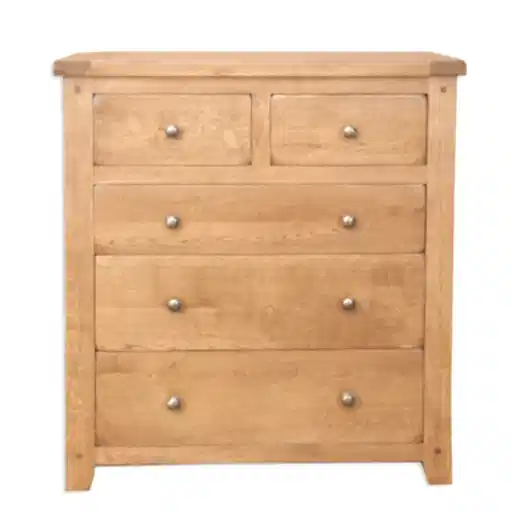 Wiltshire Country Oak 2 over 3 Chest Of Drawers - The Furniture Mega Store 