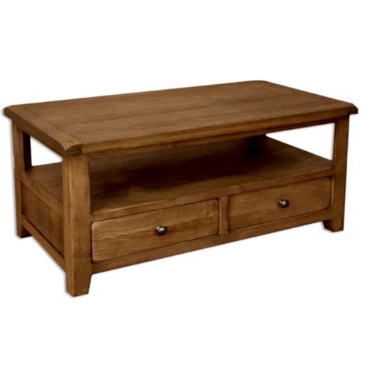 Wiltshire Country Oak 2 Drawer Coffee Table - The Furniture Mega Store 