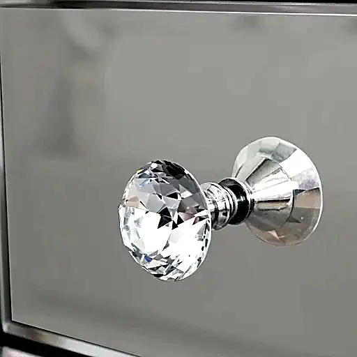 Crushed Diamond Top & Mirrored 7 Drawer Dressing Table - The Furniture Mega Store 