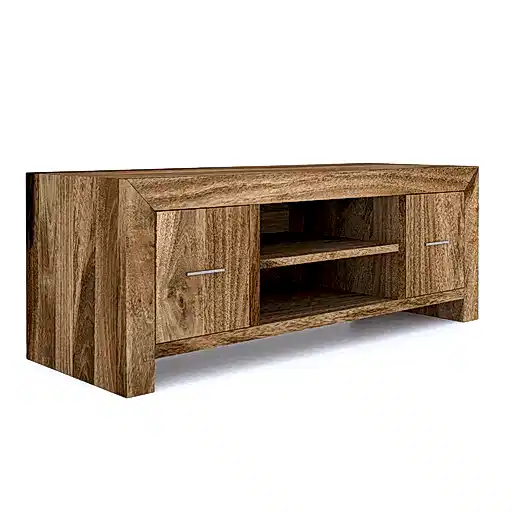 Cuban Mango Wood Plasma TV Cabinet - 120cm - The Furniture Mega Store 