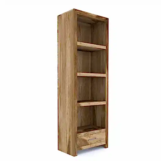 Cuban Mango Wood 1 Drawer Bookcase - The Furniture Mega Store 