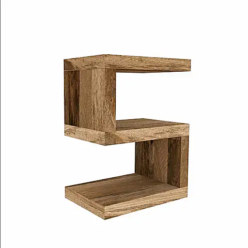Cuban Mango Wood S Side Table / Shelving Unit - The Furniture Mega Store