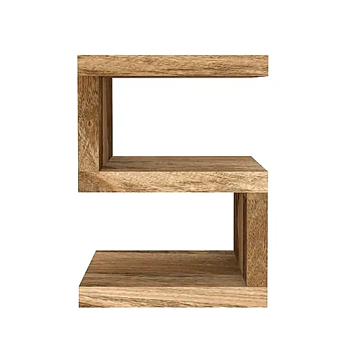 Cuban Mango Wood S Side Table / Shelving Unit - The Furniture Mega Store