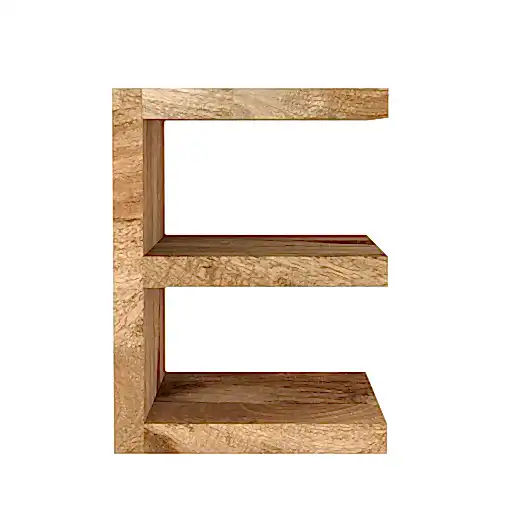 Cuban Mango Wood E Shelving Unit - The Furniture Mega Store