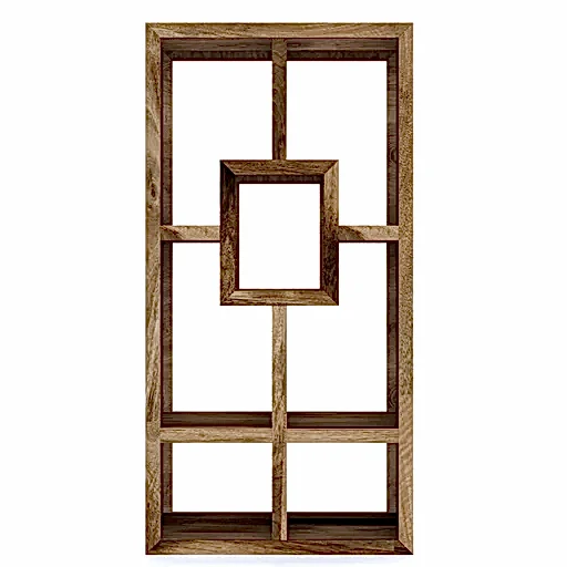 Cuban Mango Wood Yoga Open Display Shelving Unit - The Furniture Mega Store 