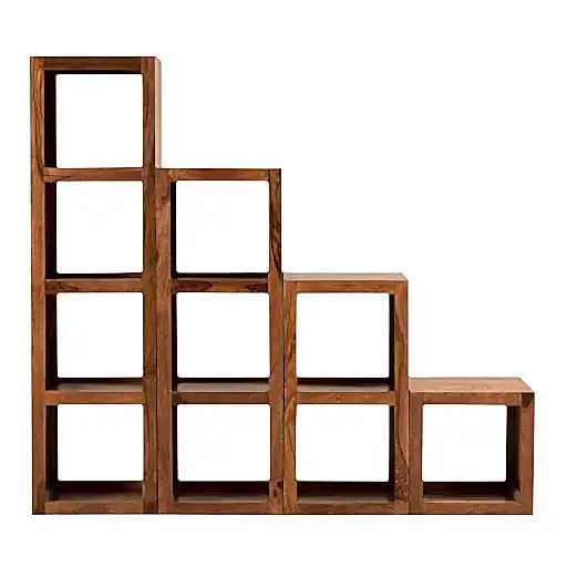 Cuban Petite Sheesham Vertical 3 Hole Display Shelf - The Furniture Mega Store 