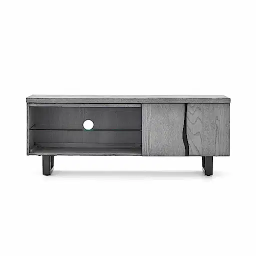 Dalston Grey Oak Large TV Unit, 130cm with Storage for Television Upto 50in Plasma - The Furniture Mega Store 