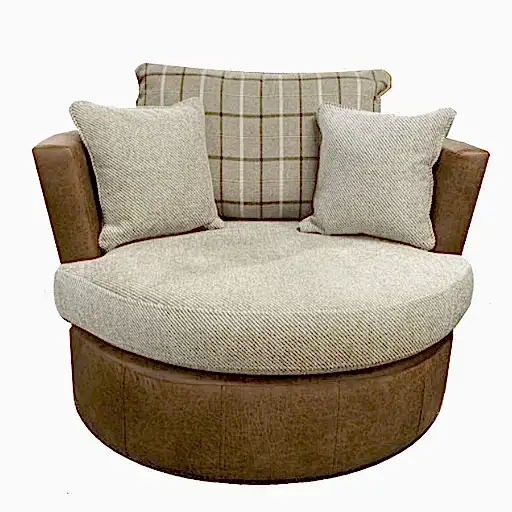 Darwin Cuddler Swivel Chair - Choice Of Fabrics - The Furniture Mega Store 