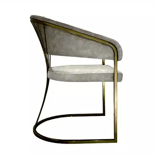 Portia Cream & Gold Frame Dining Chairs - Sold In Pairs - The Furniture Mega Store