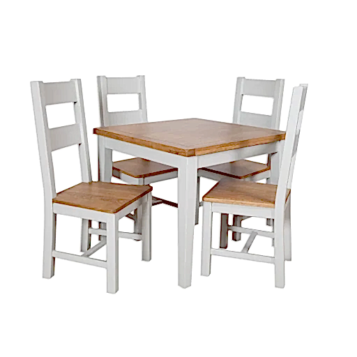 St.Ives French Grey & Oak 90 X 90 Square Dining Table - The Furniture Mega Store 