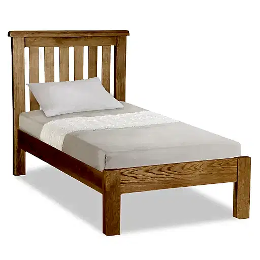 Sailsbury Solid Oak 3ft Low Foot End Slatted Bed Frame - The Furniture Mega Store 