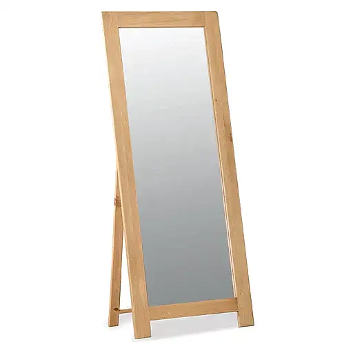 Sailsbury Solid Oak Cheval Floor Standing Mirror - The Furniture Mega Store 