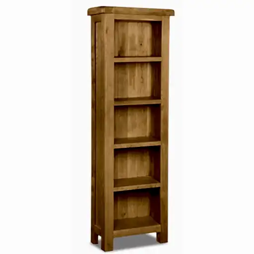 Sailsbury Solid Oak Tall Slim Bookcase - 180cm - The Furniture Mega Store 