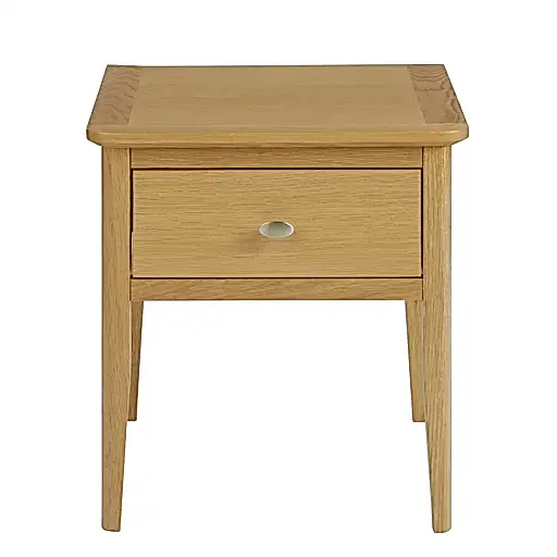 Bath Oak Lamp Table with 1 Drawer - The Furniture Mega Store 